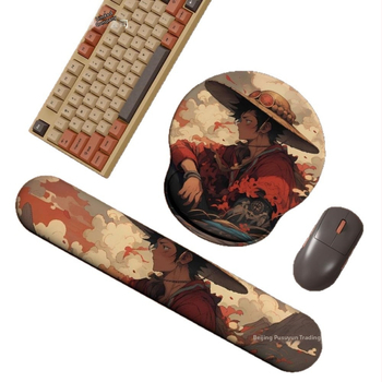 One Piece padă pentru mouse cu suport pentru încheietură din silicon — design 3D, covoraș de birou, o față