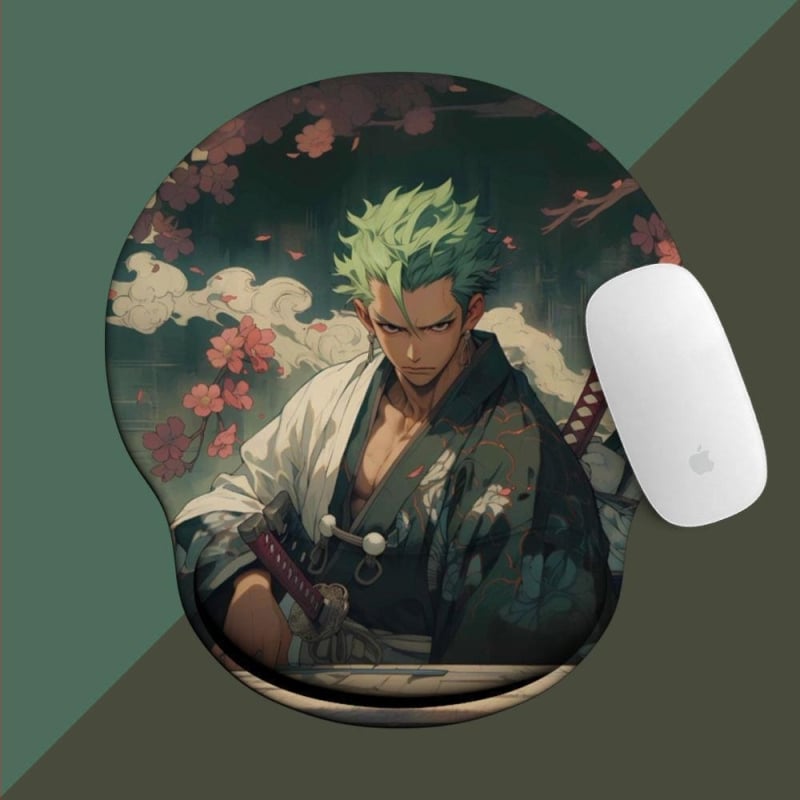 One Piece padă pentru mouse cu suport pentru încheietură din silicon — design 3D, covoraș de birou, o față