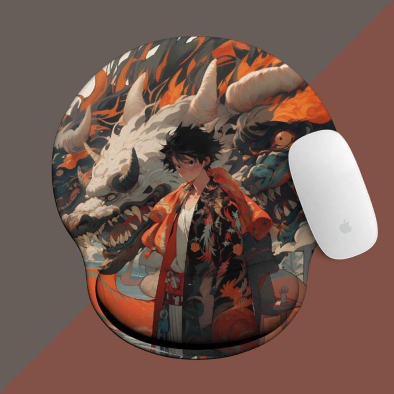 One Piece padă pentru mouse cu suport pentru încheietură din silicon — design 3D, covoraș de birou, o față