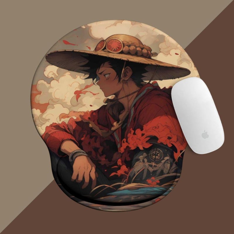 One Piece padă pentru mouse cu suport pentru încheietură din silicon — design 3D, covoraș de birou, o față