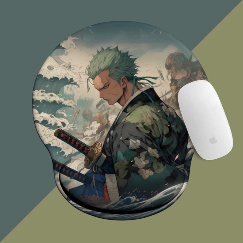 One Piece padă pentru mouse cu suport pentru încheietură din silicon — design 3D, covoraș de birou, o față