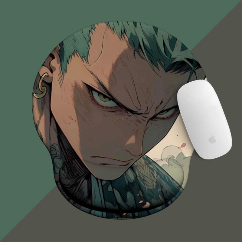 One Piece padă pentru mouse cu suport pentru încheietură din silicon — design 3D, covoraș de birou, o față