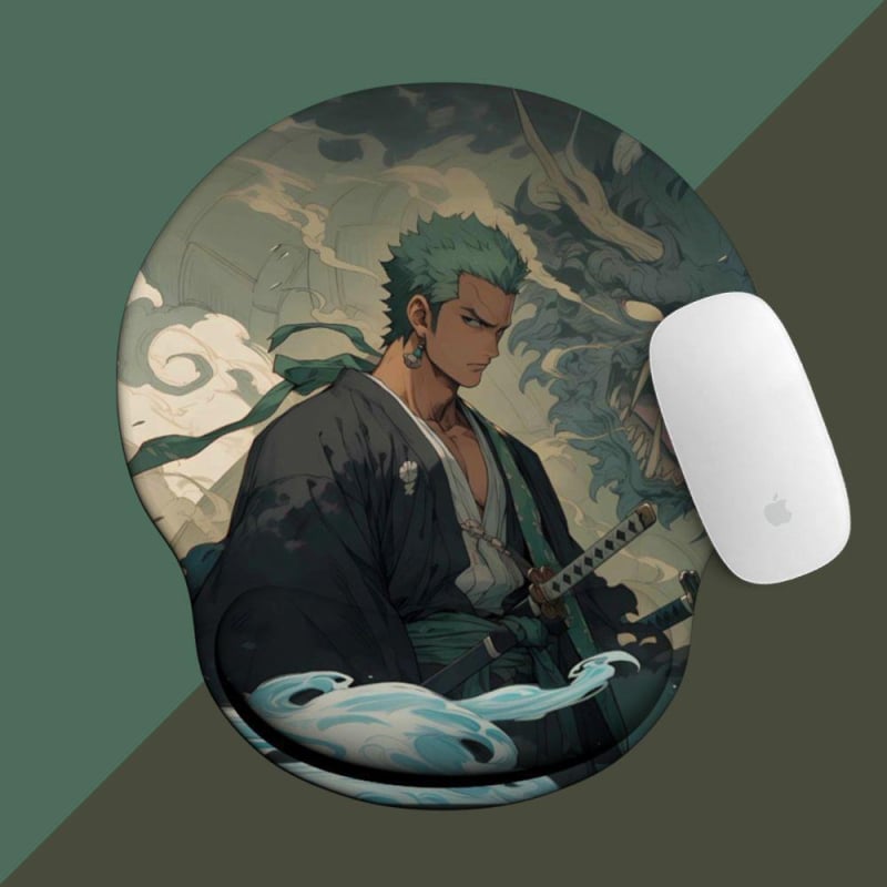 One Piece padă pentru mouse cu suport pentru încheietură din silicon — design 3D, covoraș de birou, o față