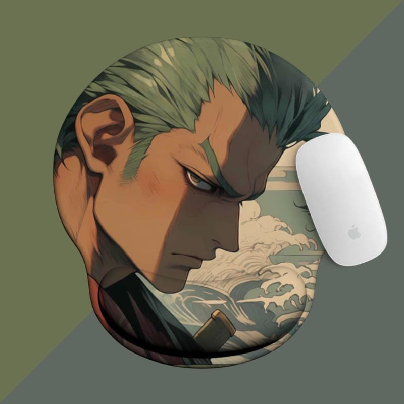 One Piece padă pentru mouse cu suport pentru încheietură din silicon — design 3D, covoraș de birou, o față