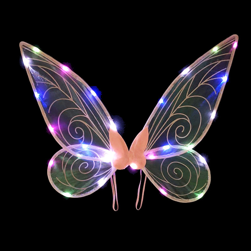 Šviesūs drugelių sparnai nugaros aksesuaras mergaitėms, audinio sparnai, 7–14 metų amžiaus