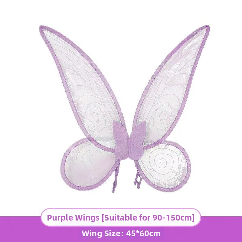 Šviesūs drugelių sparnai nugaros aksesuaras mergaitėms, audinio sparnai, 7–14 metų amžiaus