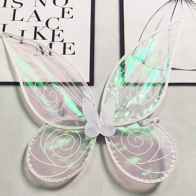 Šviesūs drugelių sparnai nugaros aksesuaras mergaitėms, audinio sparnai, 7–14 metų amžiaus