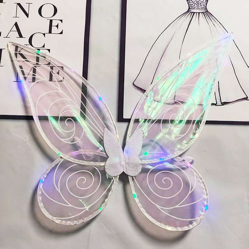 Šviesūs drugelių sparnai nugaros aksesuaras mergaitėms, audinio sparnai, 7–14 metų amžiaus