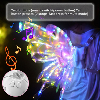 LED drugelių sparnų žaislas su šviesa, plastikiniai sparnai, 14+