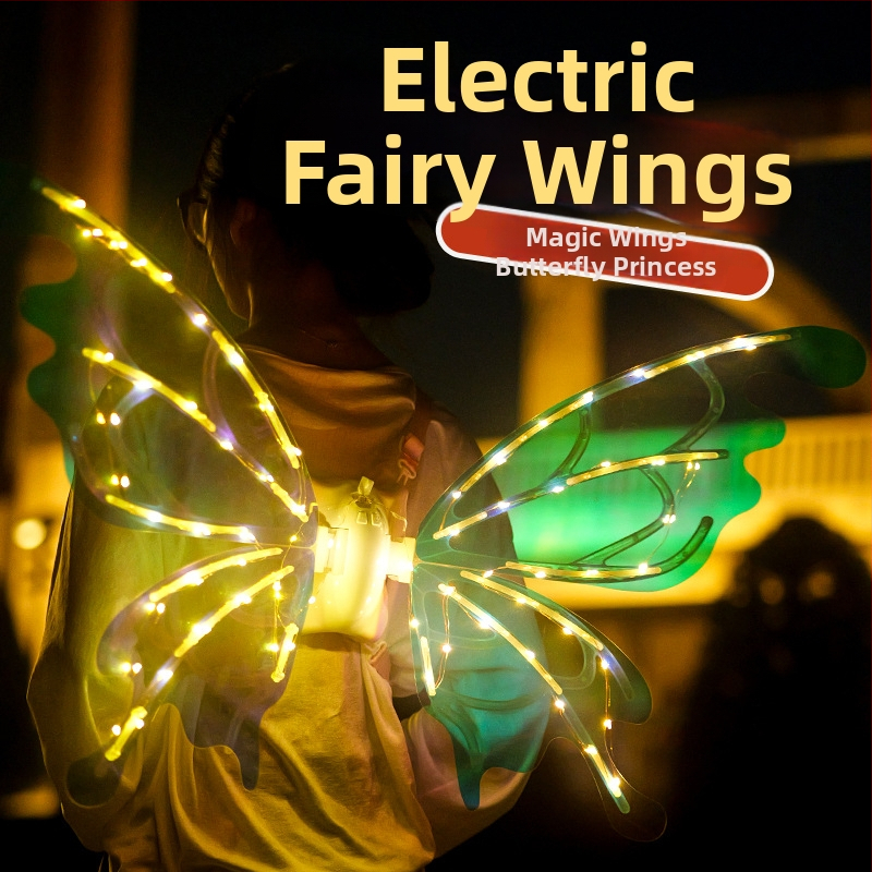 LED drugelių sparnų žaislas su šviesa, plastikiniai sparnai, 14+