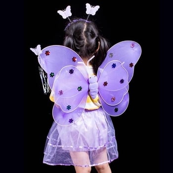 Kostimni set perike: anđeoska i leptirova krila, čarobna štapić i svijetleći stražnji dodatak (tekstil)
