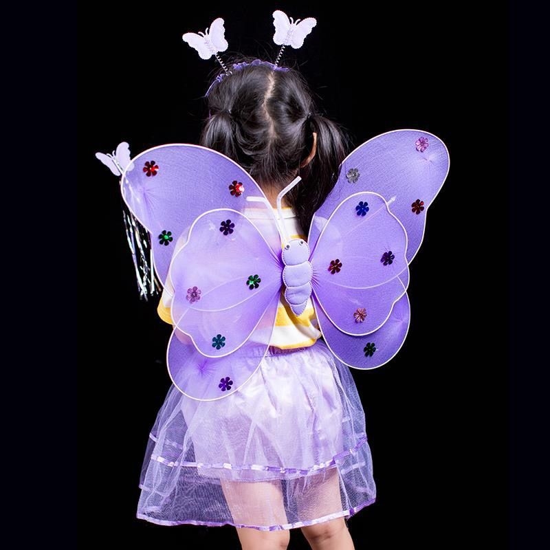 Kostimni set perike: anđeoska i leptirova krila, čarobna štapić i svijetleći stražnji dodatak (tekstil)