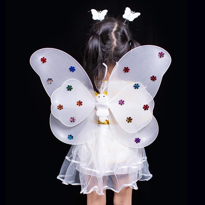 Kostimni set perike: anđeoska i leptirova krila, čarobna štapić i svijetleći stražnji dodatak (tekstil)