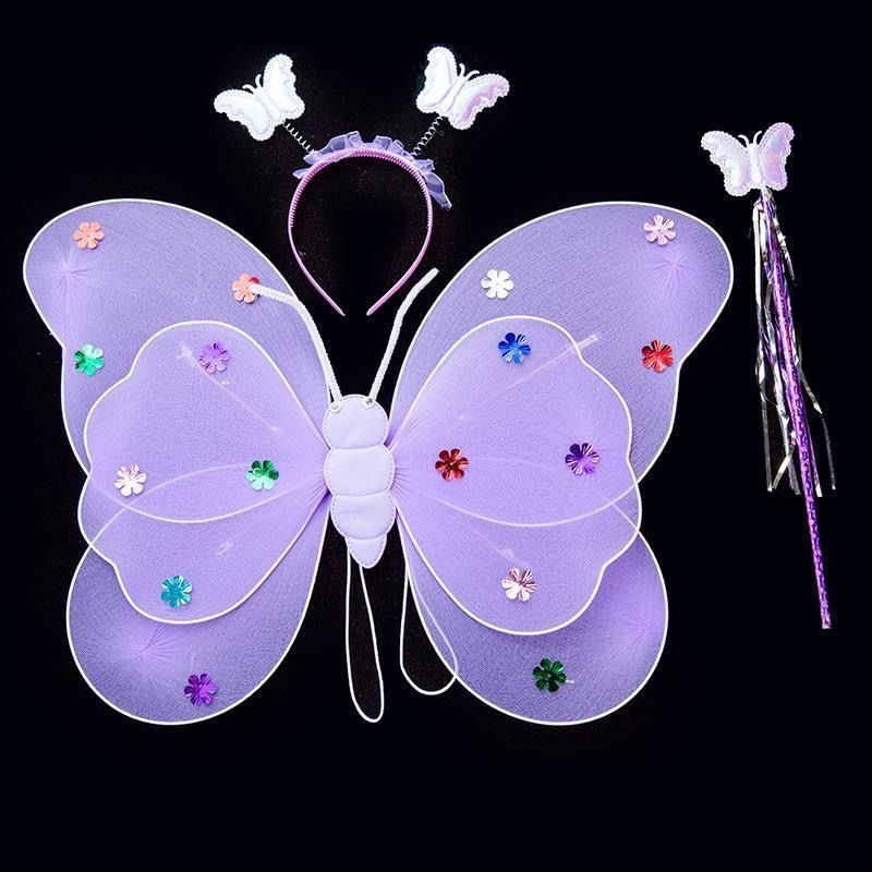 Kostimni set perike: anđeoska i leptirova krila, čarobna štapić i svijetleći stražnji dodatak (tekstil)