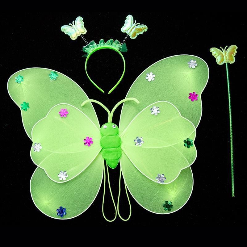 Kostimni set perike: anđeoska i leptirova krila, čarobna štapić i svijetleći stražnji dodatak (tekstil)