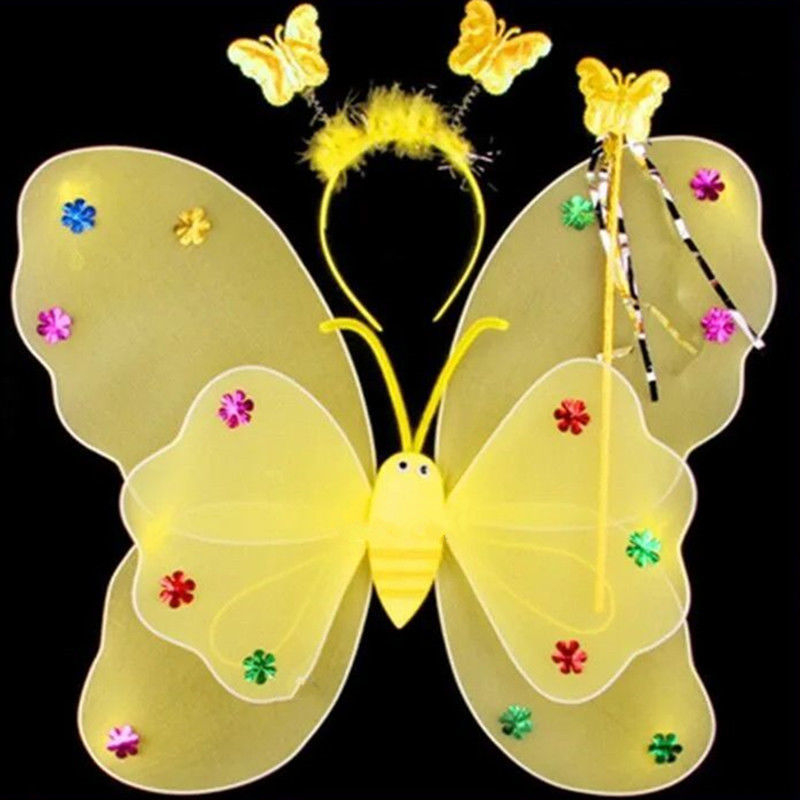 Kostimni set perike: anđeoska i leptirova krila, čarobna štapić i svijetleći stražnji dodatak (tekstil)