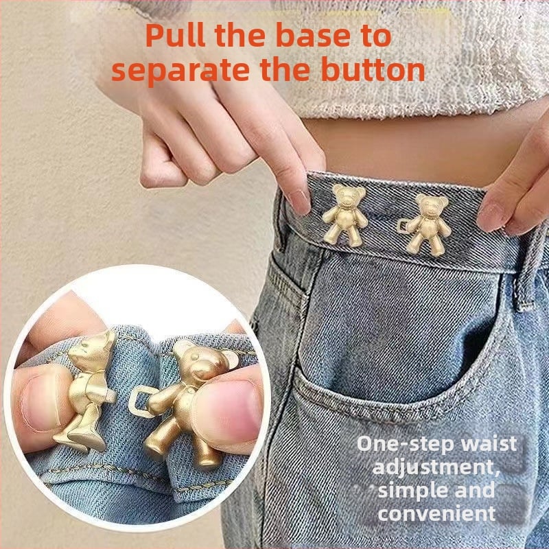 Lācīša jostas sprādze — bezšuvju, noņemama, sakausējuma materiāls, der biksēm un svārkiem, praktisks stils