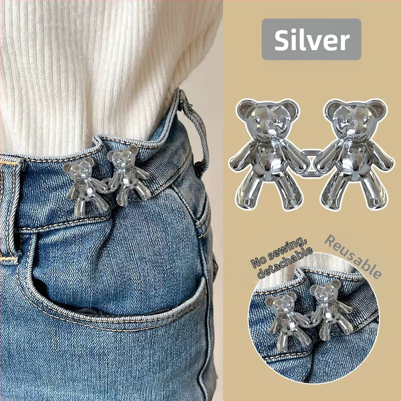 Lācīša jostas sprādze — bezšuvju, noņemama, sakausējuma materiāls, der biksēm un svārkiem, praktisks stils