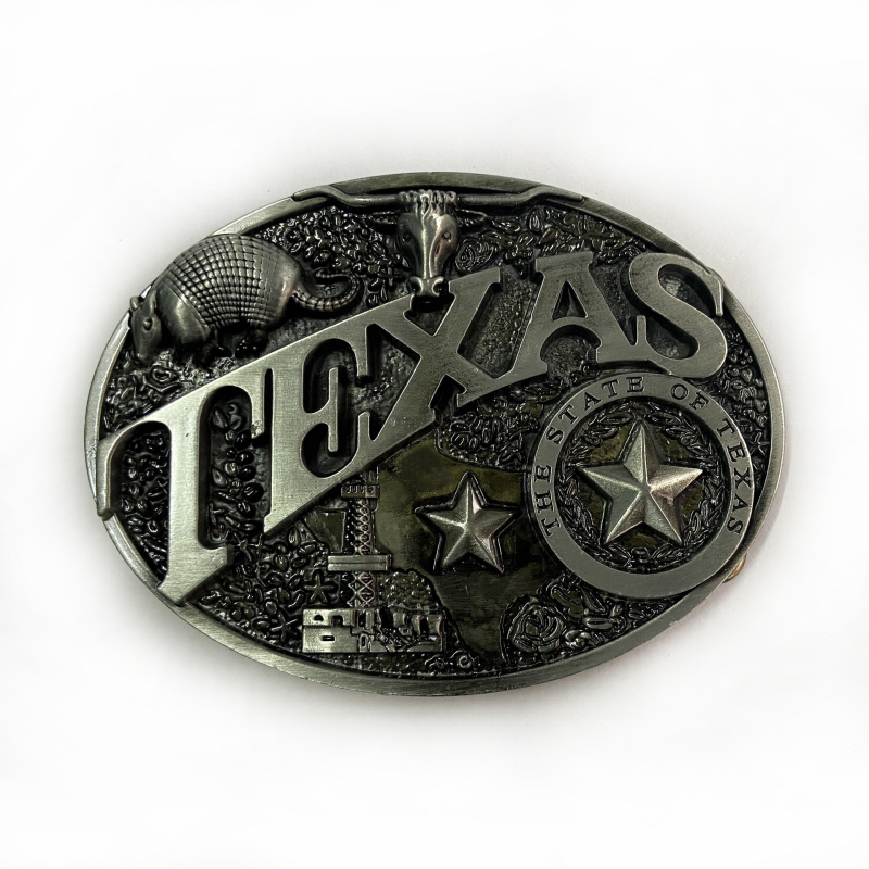 Jostas sprādze Texas Bullhead, cinka sakausējums, modelis 02602, retro ikdienas stils, antīna tin pārklājums, vasaras 2021 izlaišana