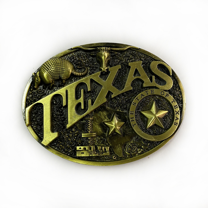 Jostas sprādze Texas Bullhead, cinka sakausējums, modelis 02602, retro ikdienas stils, antīna tin pārklājums, vasaras 2021 izlaišana