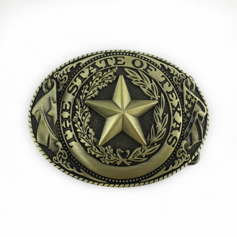 Jostas sprādze Texas Bullhead, cinka sakausējums, modelis 02602, retro ikdienas stils, antīna tin pārklājums, vasaras 2021 izlaišana