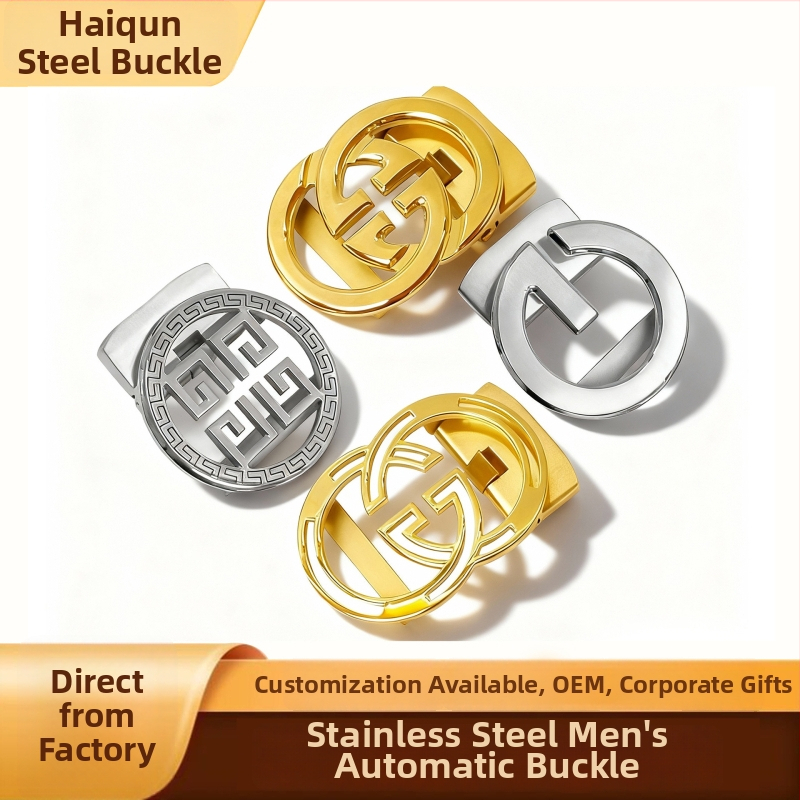 Vīriešu nerūsējošā tērauda automātiskā jostas sprādze ar burtiem — pielāgojama, universāls stils, piemērots ārējai lietošanai