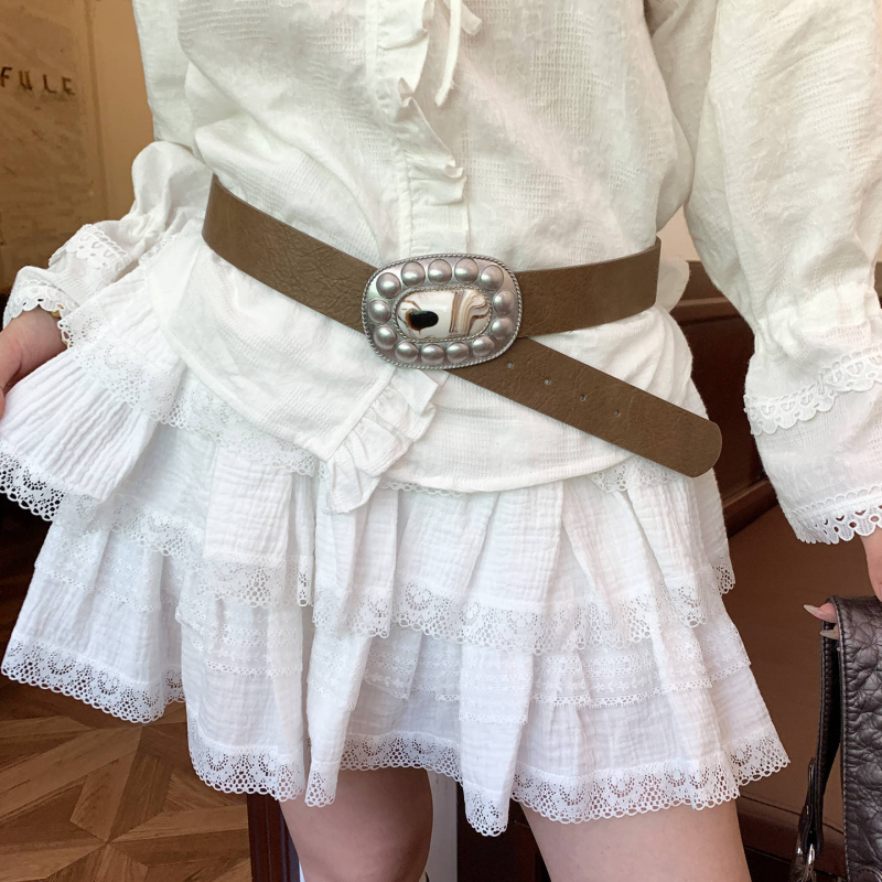 Ženski boho pojas od PU kože, kopča od legure, kopčanje iglom (pin), originalni dizajn, ljeto 2025