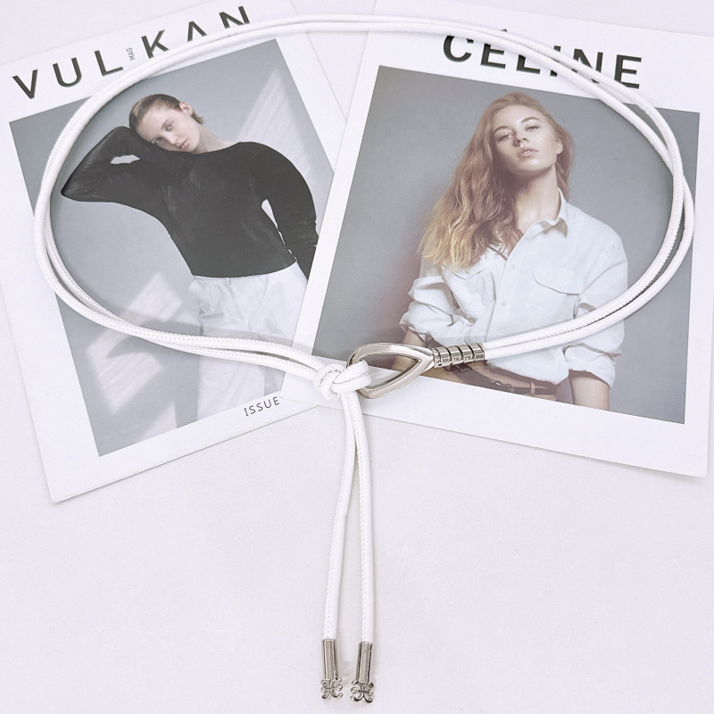 Curea de talie subțire din piele sintetică, stil șnur – accesoriu versatil pentru rochii și paltoane, cataramă din aliaj, închidere netedă, lățime sub 2 cm