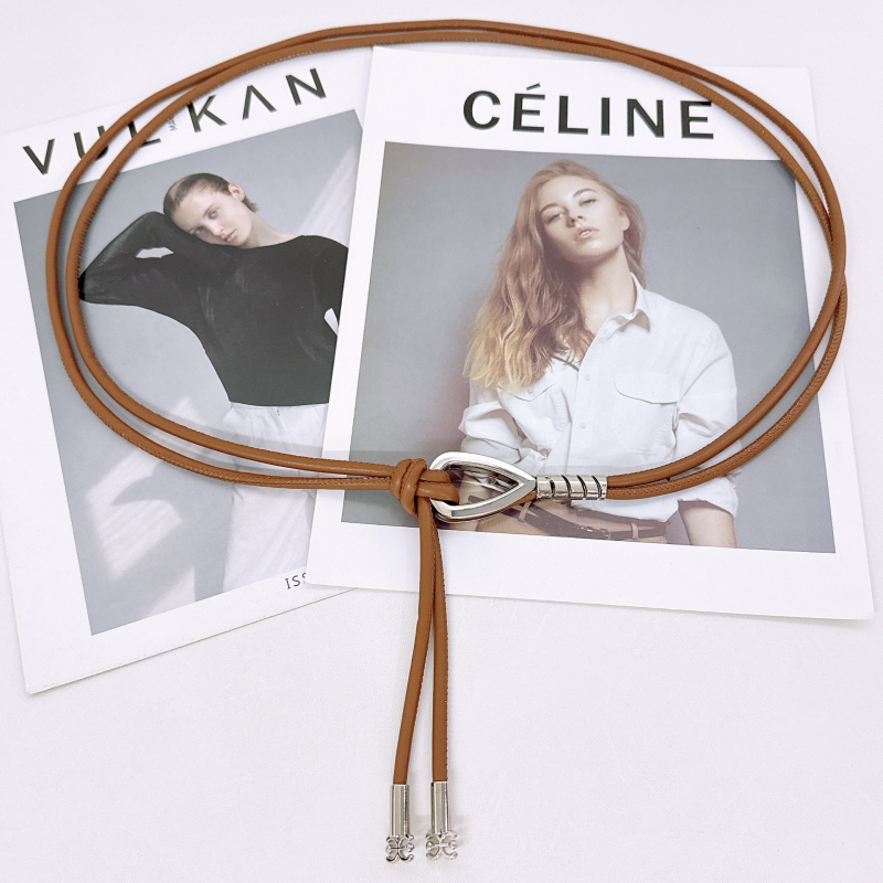 Curea de talie subțire din piele sintetică, stil șnur – accesoriu versatil pentru rochii și paltoane, cataramă din aliaj, închidere netedă, lățime sub 2 cm