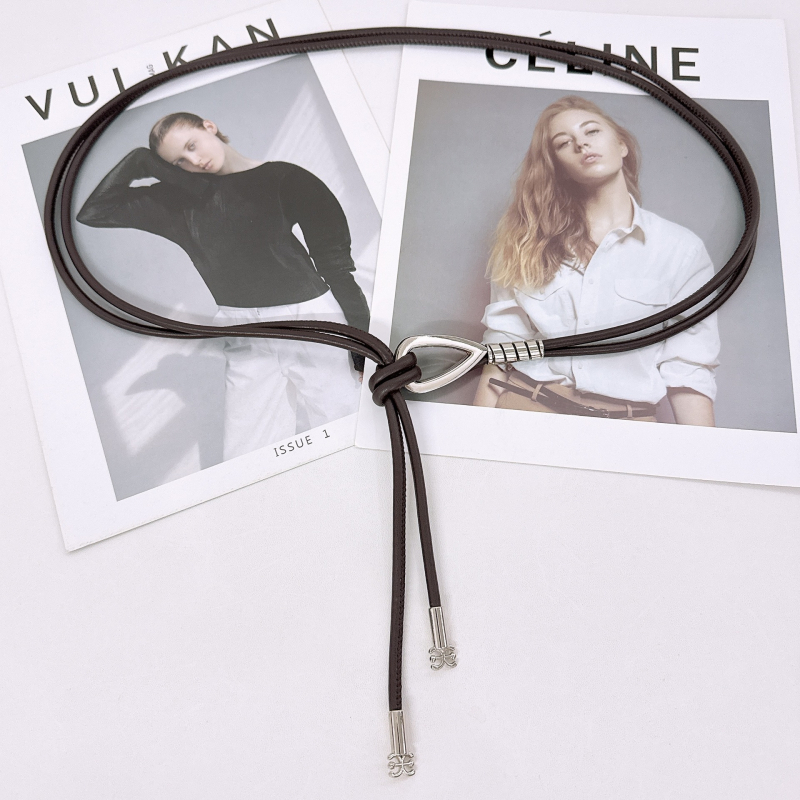 Curea de talie subțire din piele sintetică, stil șnur – accesoriu versatil pentru rochii și paltoane, cataramă din aliaj, închidere netedă, lățime sub 2 cm