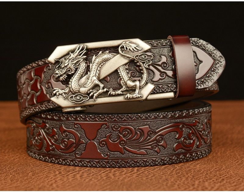 Muški kožni kaiš s automatskom kopčom, kopča od legiranog metala s graviranim dezenom, alat za sužavanje struka, retro-etnički palatni stil, širina 2–4 cm, ručno izrađeni antik završetak