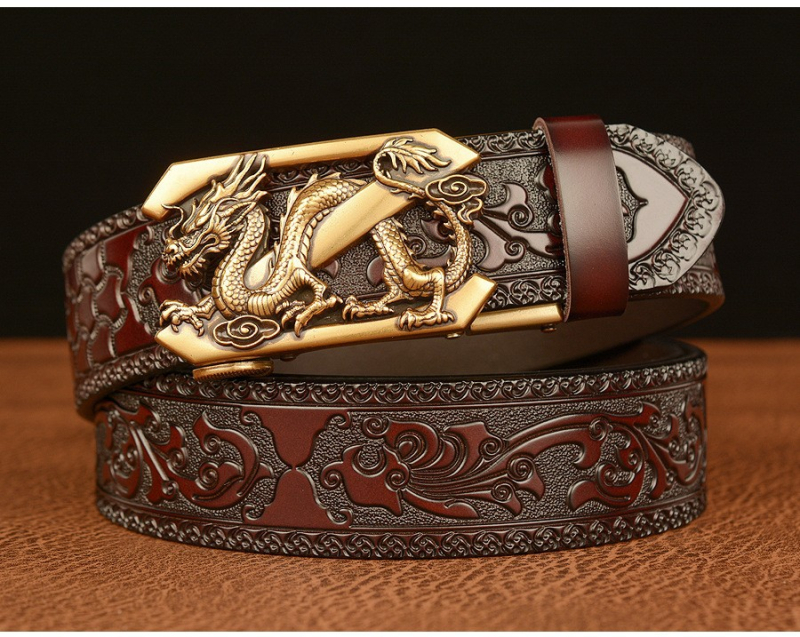 Muški kožni kaiš s automatskom kopčom, kopča od legiranog metala s graviranim dezenom, alat za sužavanje struka, retro-etnički palatni stil, širina 2–4 cm, ručno izrađeni antik završetak