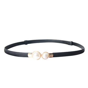 Ženski pojas za struk s perlama, umjetna koža, jednostruka kopča, svestran za kostim i džemper