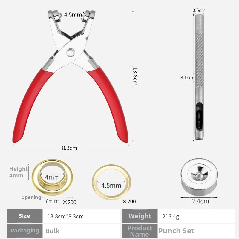 Eyelet uzstādīšanas komplekts – Ym zīmola komplekts somām un apģērbam, 100/200 komplekti