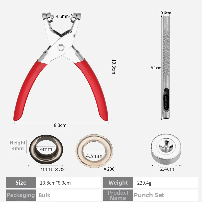 Eyelet uzstādīšanas komplekts – Ym zīmola komplekts somām un apģērbam, 100/200 komplekti