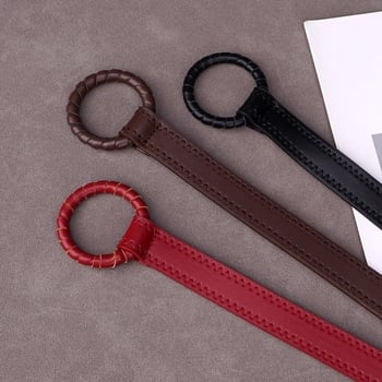 Uska strukna traka od PU kože, kopča s klinom, ručna izrada, umjetnički retro stil