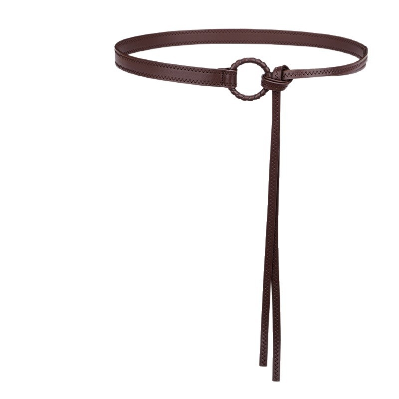 Uska strukna traka od PU kože, kopča s klinom, ručna izrada, umjetnički retro stil