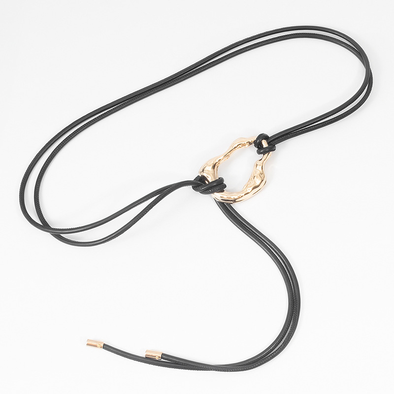 Ženski PU pojas s metalnom kopčom, zatvaranje čvorom, uska širina ispod 2 cm, elektroplatirani završetak