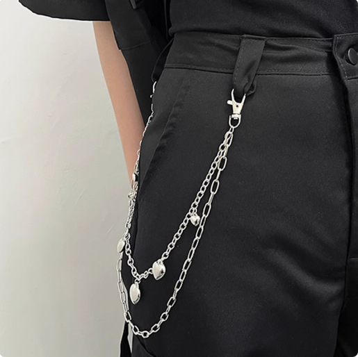 Lanac za struk, hip-hop stil, metal, unisex, duljina ispod 60 cm, širina 2–4 cm