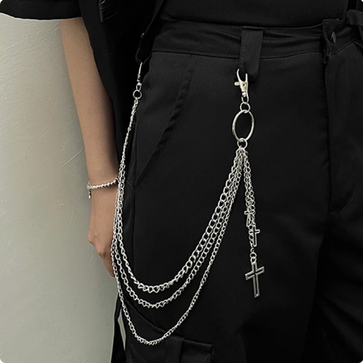 Lanac za struk, hip-hop stil, metal, unisex, duljina ispod 60 cm, širina 2–4 cm