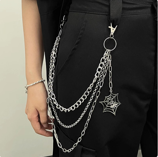 Lanac za struk, hip-hop stil, metal, unisex, duljina ispod 60 cm, širina 2–4 cm