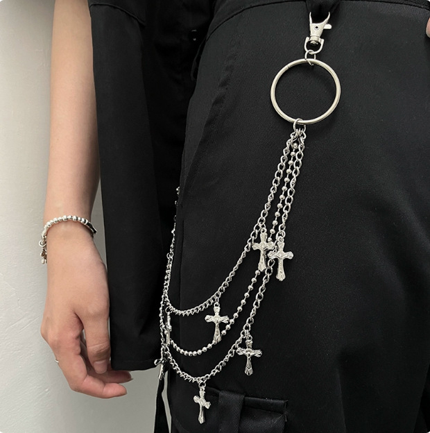 Lanac za struk, hip-hop stil, metal, unisex, duljina ispod 60 cm, širina 2–4 cm