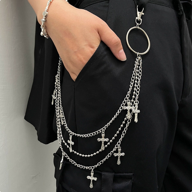Lanac za struk, hip-hop stil, metal, unisex, duljina ispod 60 cm, širina 2–4 cm