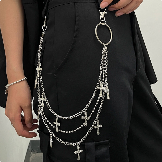 Lanac za struk, hip-hop stil, metal, unisex, duljina ispod 60 cm, širina 2–4 cm