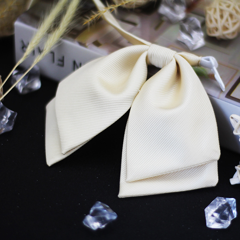 Vratna kravata s cvijetom za ovratnik, poliester, jacquard, monokromatski uzorak, stil strelica, parni stil, sveučilišni stil