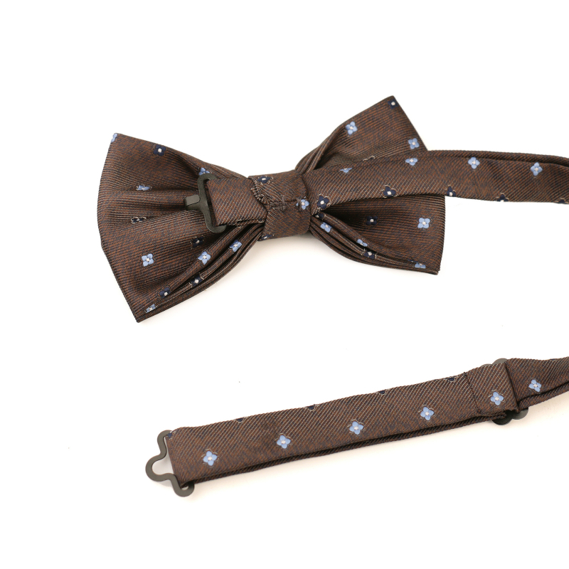 Vīriešu biznesa tauriņkakla kaklasaite, džakarda poliesters, divslāņu ar ziedu punktveida rakstu