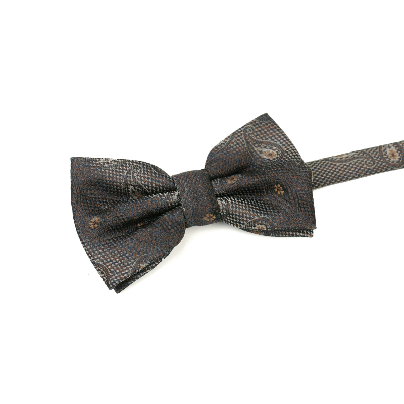 Vīriešu biznesa tauriņkakla kaklasaite, džakarda poliesters, divslāņu ar ziedu punktveida rakstu