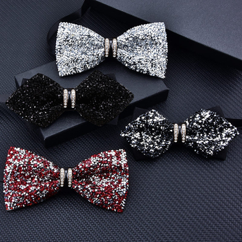 Unisex bow tie ar kristāliem kāzām un pasākumiem; poliesters, kristāli, sakausējums