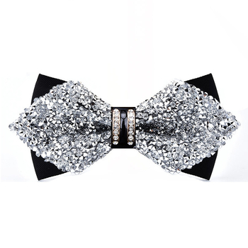 Unisex bow tie ar kristāliem kāzām un pasākumiem; poliesters, kristāli, sakausējums