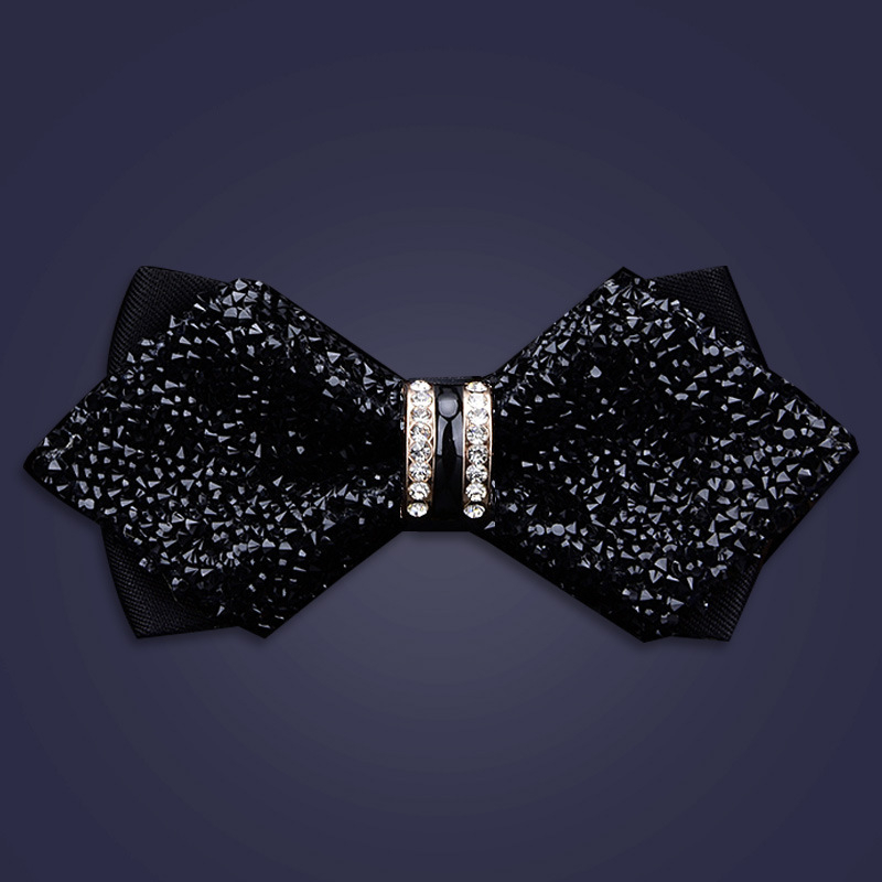 Unisex bow tie ar kristāliem kāzām un pasākumiem; poliesters, kristāli, sakausējums
